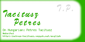 tacitusz petres business card